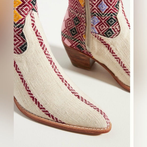 Momo Diamond Embroidered Western Cowboy Boots Anthropologie size 40 - Picture 4 of 8